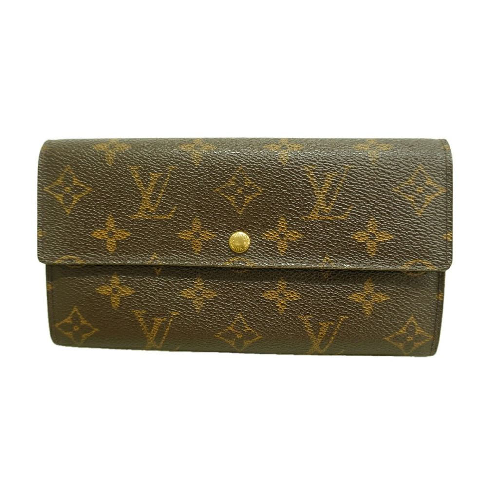 Louis Vuitton Monogram Pochette Portemonnaie Credit Long Wallet M61725 Brown ...